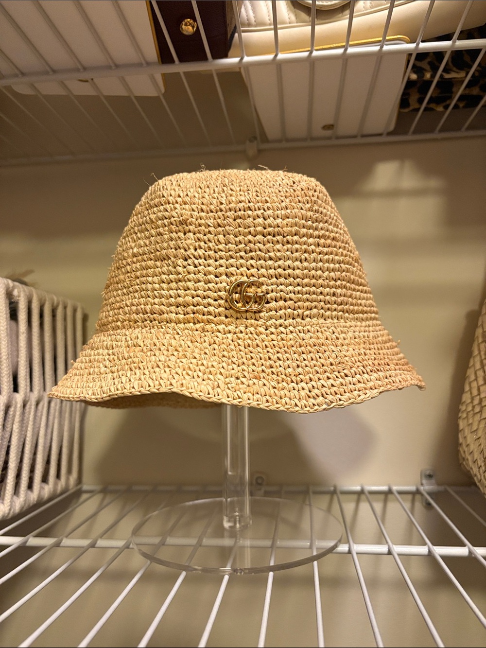 Gucci raffia bucket sun hat